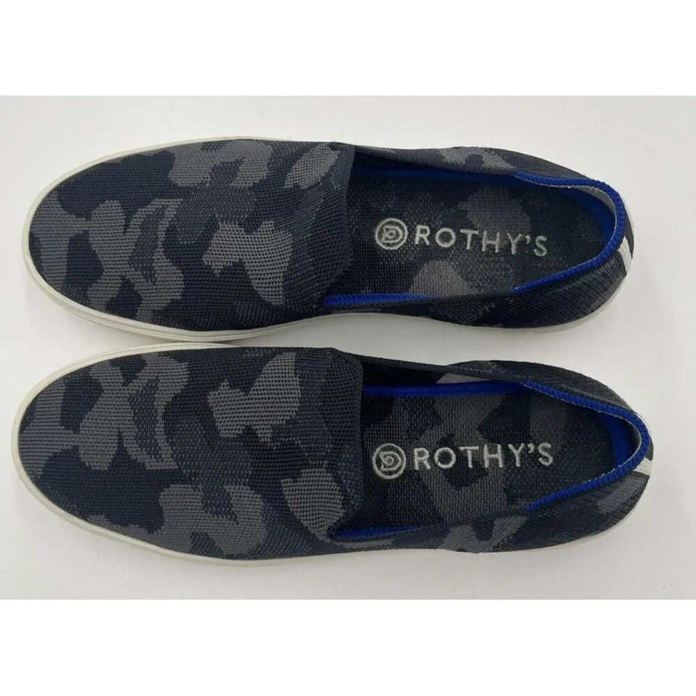 Rothy’s The Original Women’s 8.5 Gray‎ Camo Knit Slip On Flats Sneakers Washable